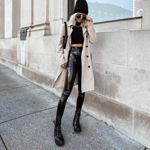 Spanx Leggings Outfit Faux Patent Leggings Spanx Faux Patent